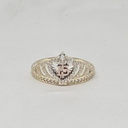 Sortija de Corona 15 14k CZ