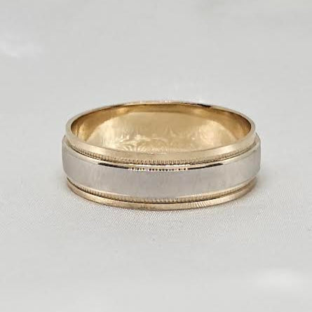 Aro de Caballero 14k 2tonos