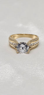 Solitario 14k zircornia