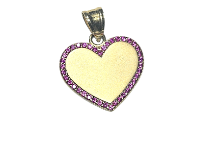Charm de Corazón mate y piedras 10k