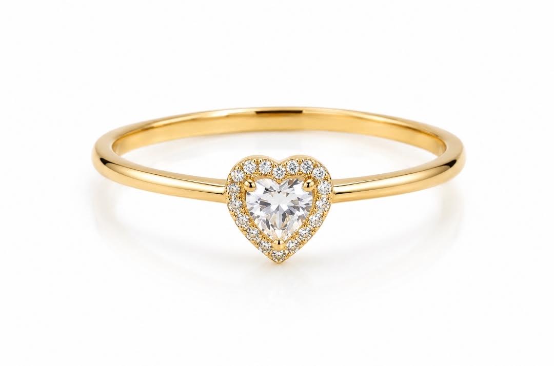 Sortija de Corazon 14K CZ