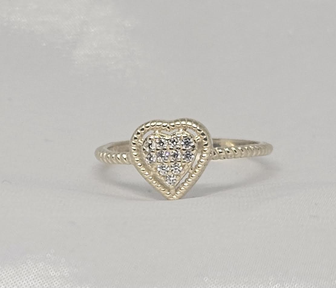 Sortija de Corazon en Pave 14k