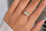 Sortija de Matrimonio S/Steel Dorado CZ