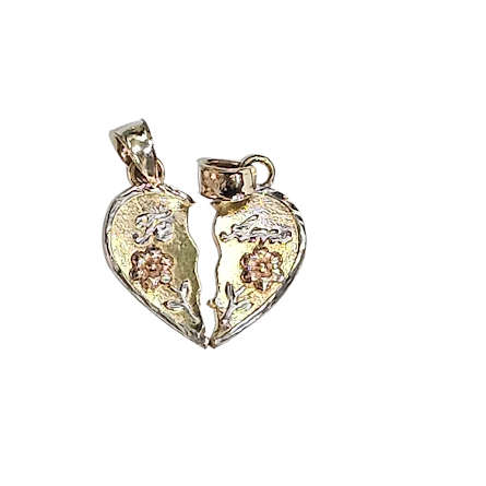 Charm corazón doble 10k