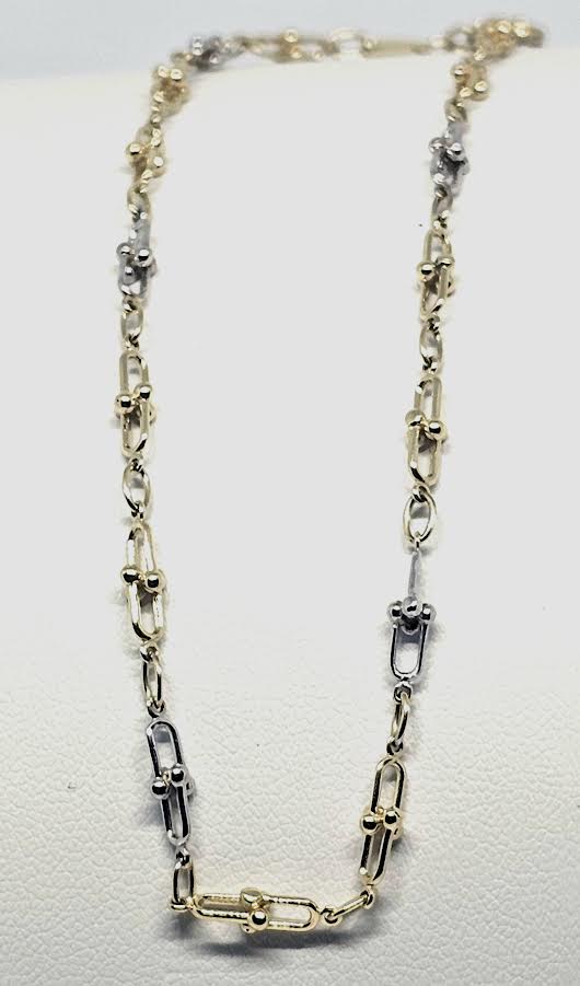 Tobillera Fancy 2tonos 14k
