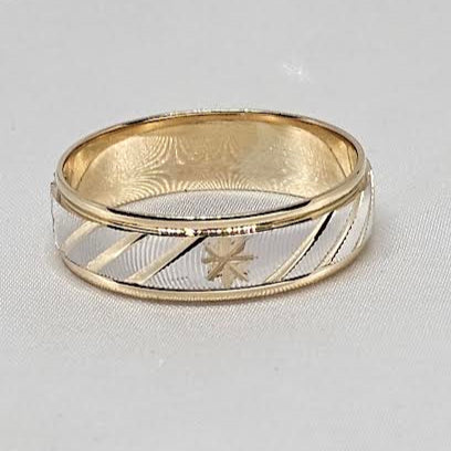 Aro de Caballero 14k 2tonos