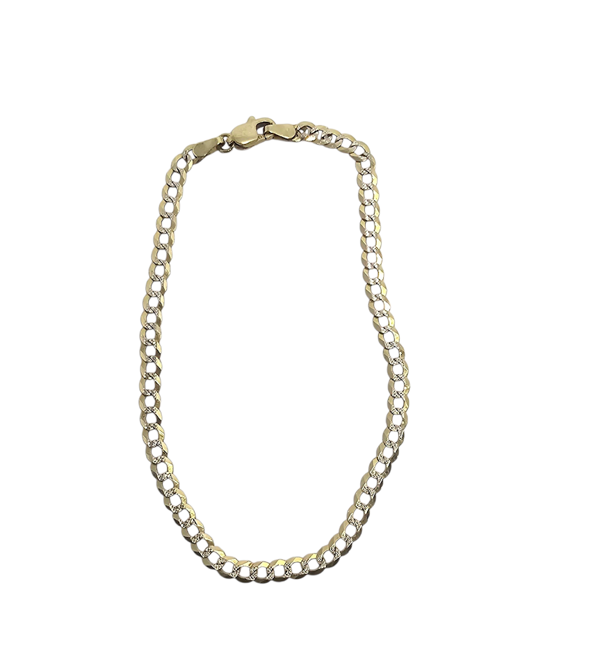 Pulsera Cubana Facetada  14k