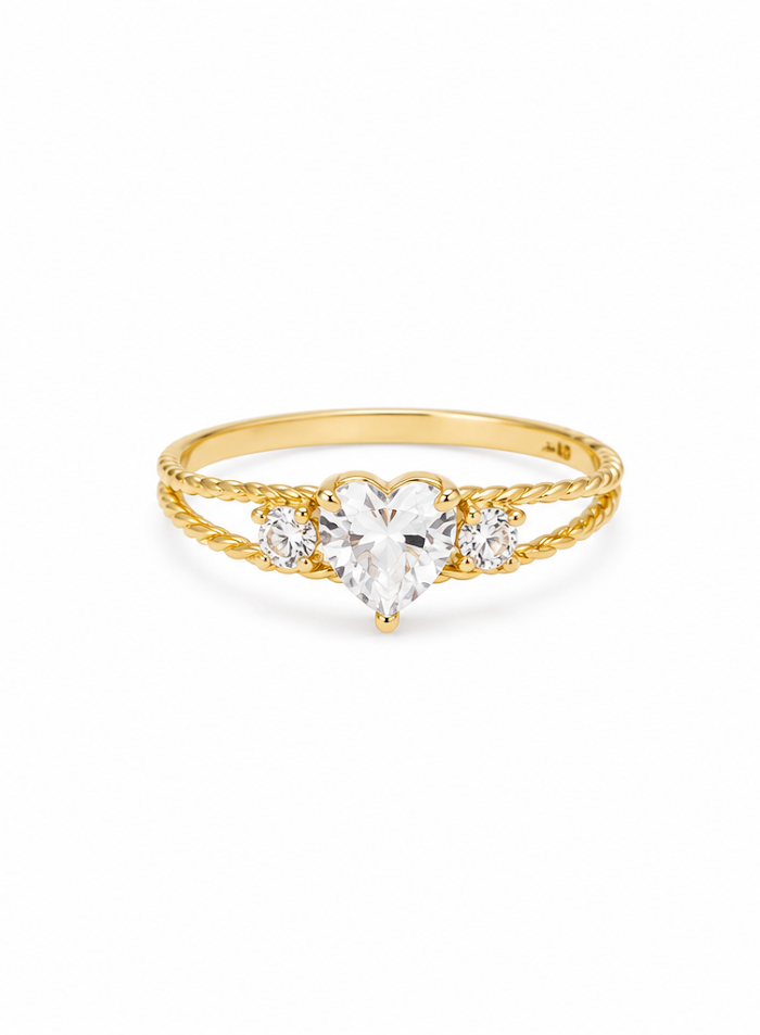 Sortija piedra corazon 10k cz