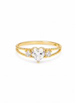 Sortija piedra corazon 10k cz