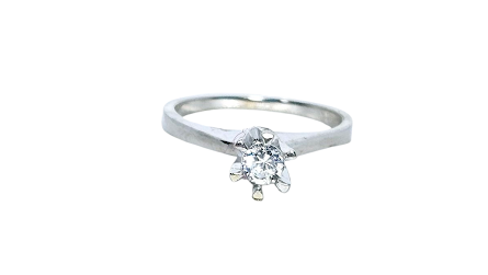 Sortija de Compromiso Oro Blanco 14k