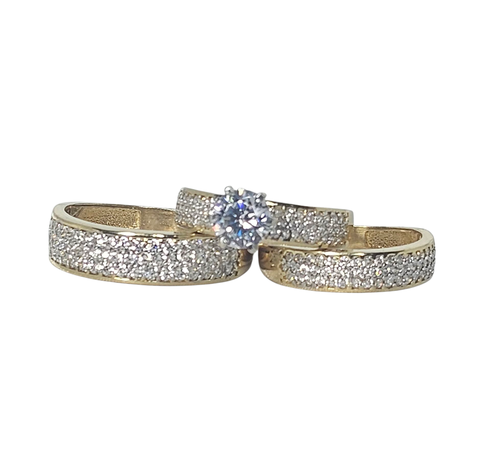 Trio de Matrimonio Pave 10k