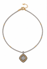 Collar con charm geometrico cz S Steel