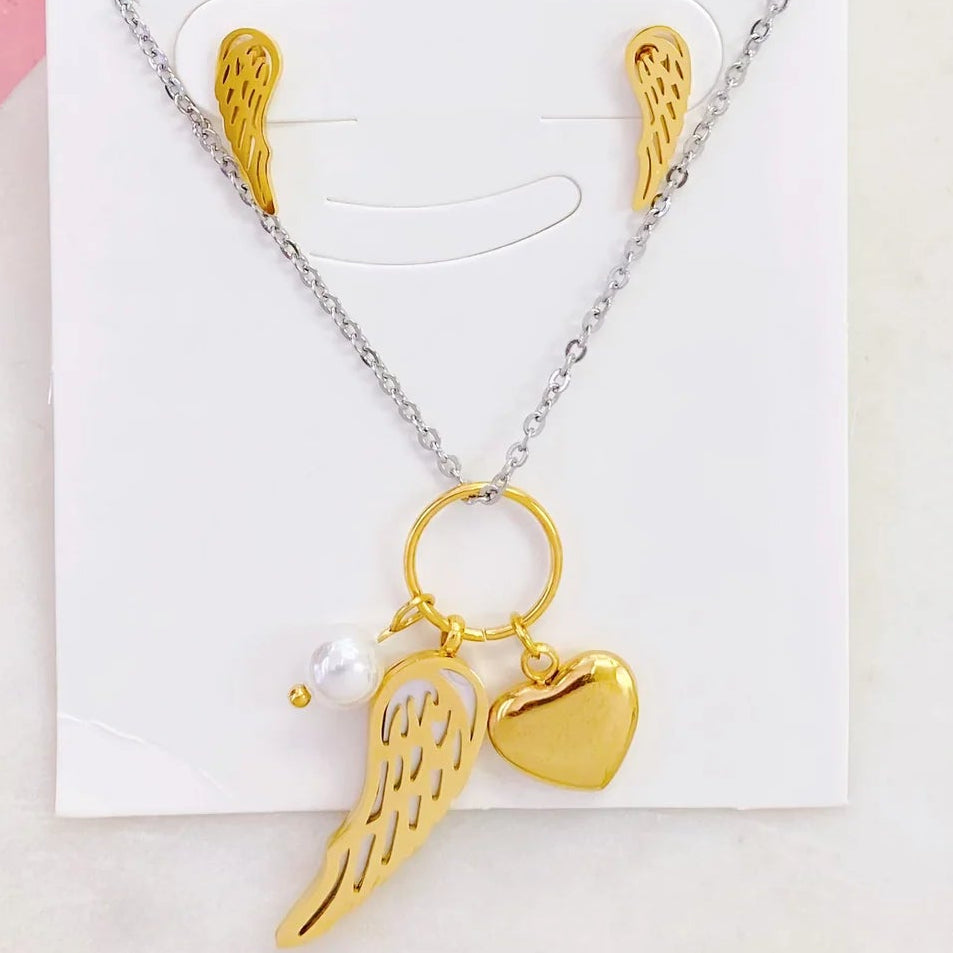 Set de Ala ,Corazon ,Perla S/Steel