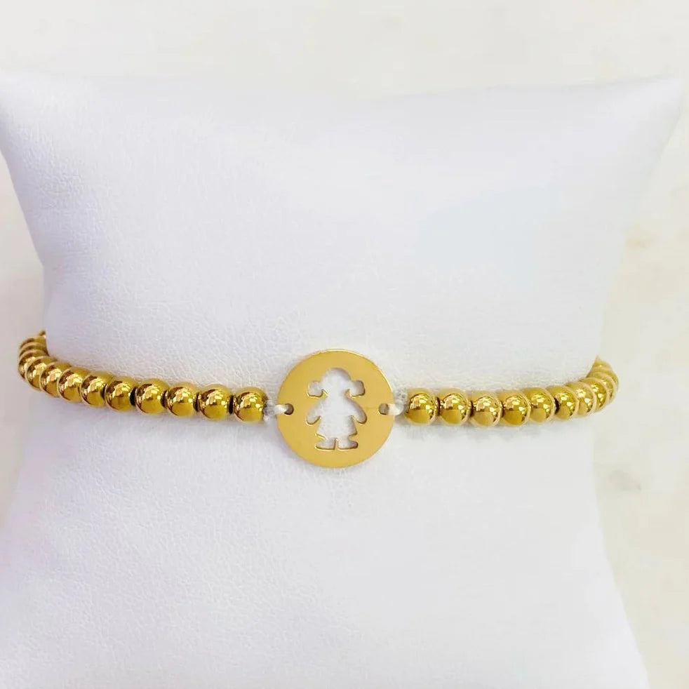 Pulsera  bolitas niña S/Steel Dorado