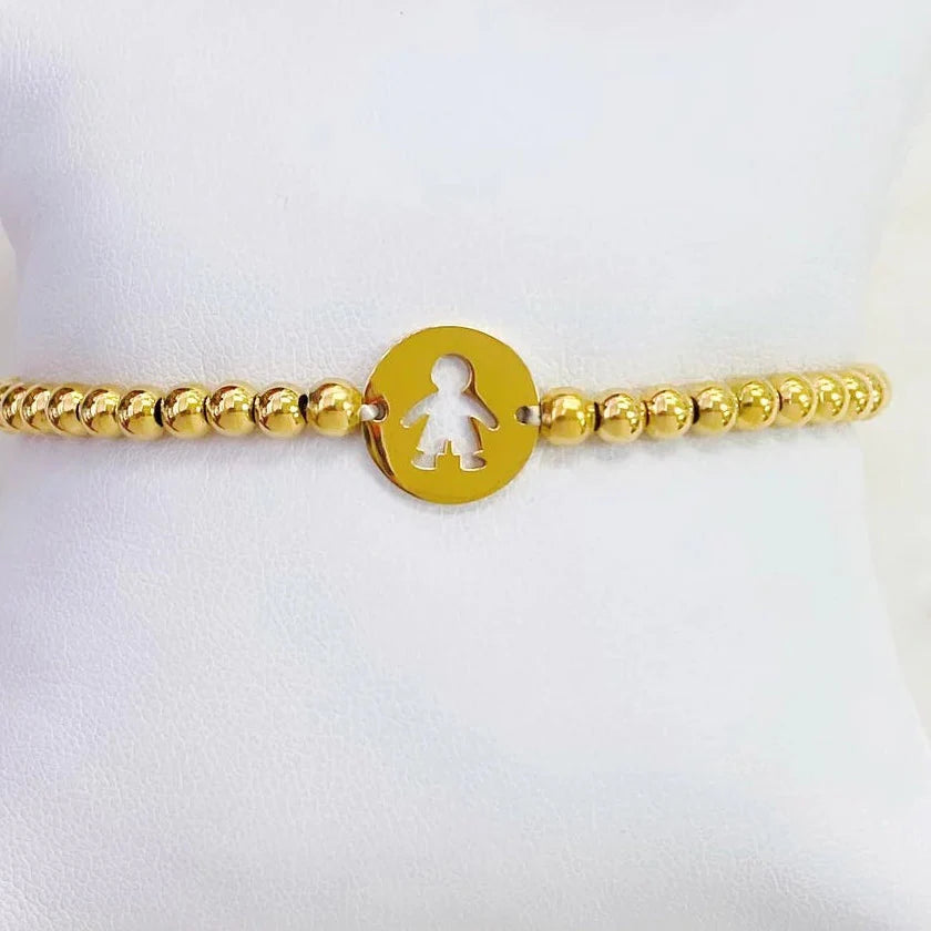 pulsera niño elastica S/Steel dorado