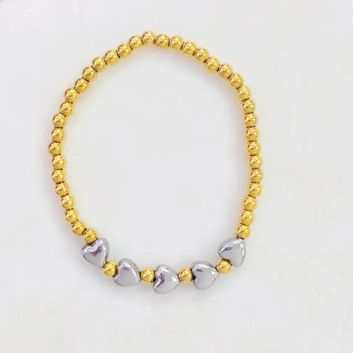 Pulsera elastica de corazones S/Steel