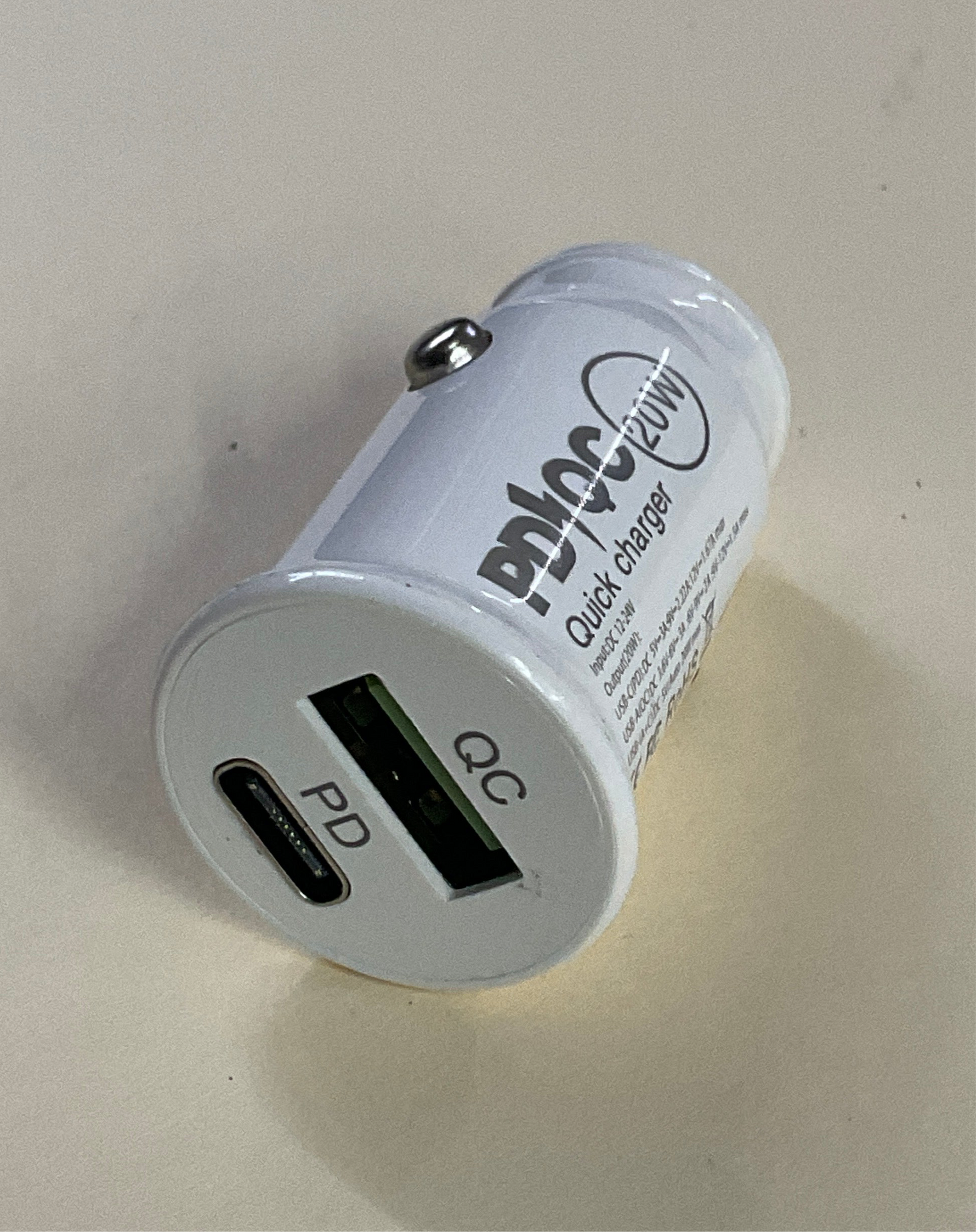 Car Charger Doble Puerto tipo C y USB 20w 3.1 AMP