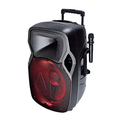 Bocina Audiopipe 1000W  combo stand y dos microfono  DJAP-1575-BDMC