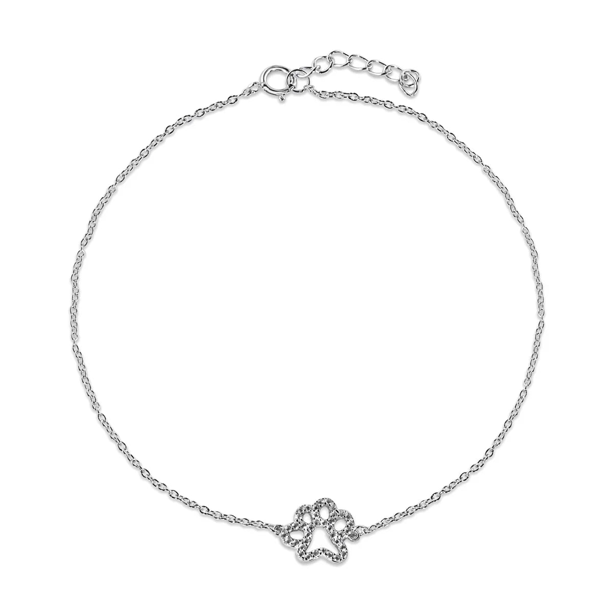Tobillera huella de perro plata 925