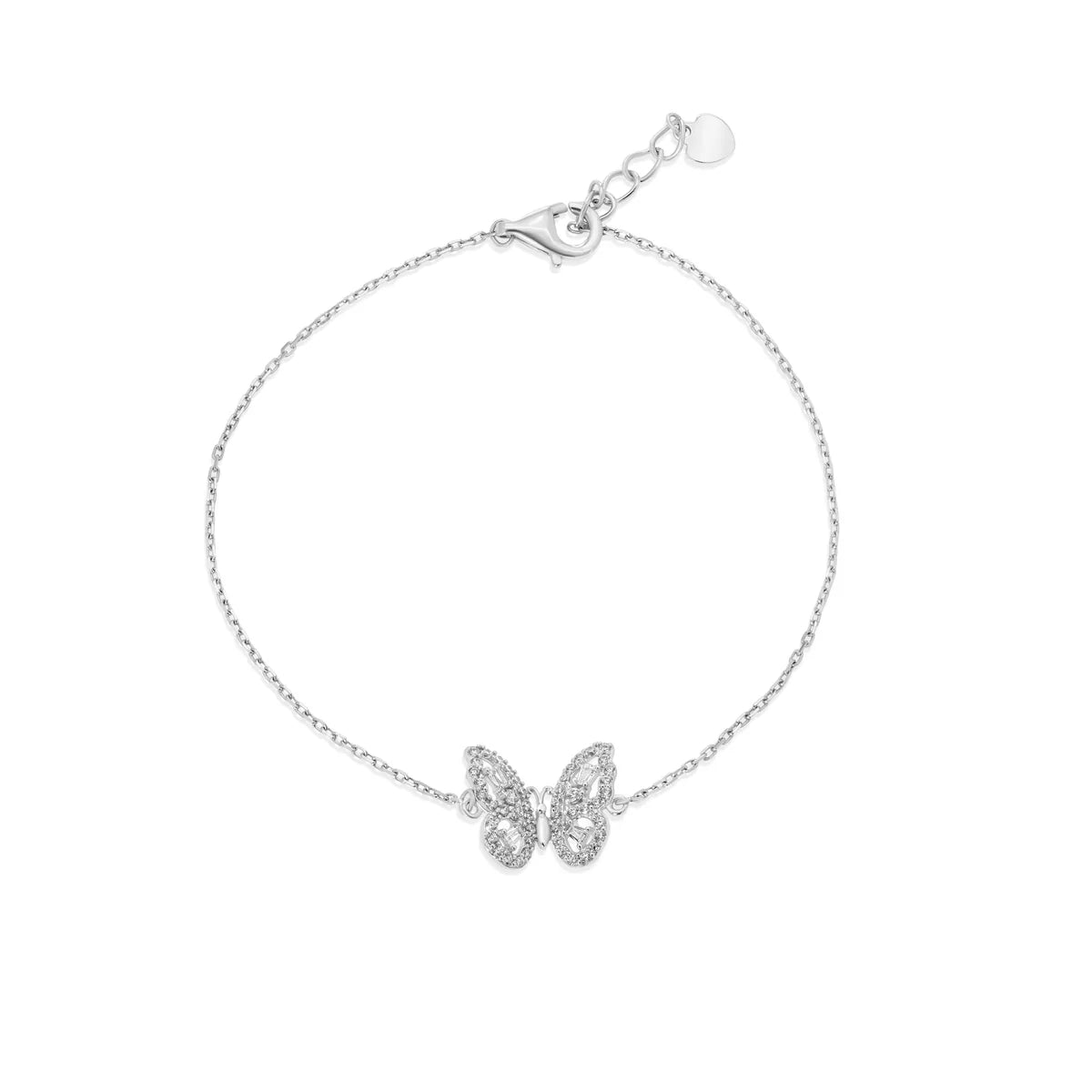 Pulsera con charm de mariposa plata 925