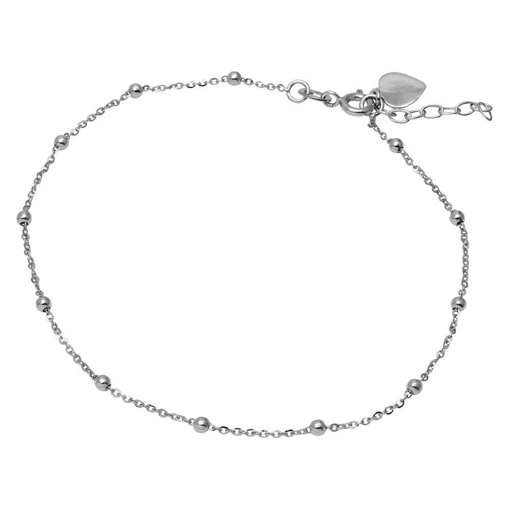 Tobillera de bolitas plata 925