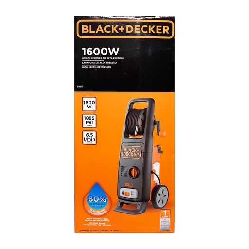 Máquina de lavado a presión 1600W /1885 PSI Black + Decker BW17