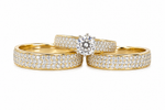 Trio de Matrimonio Pave 10k