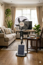 Abanico recargable con placa solar AM-2500