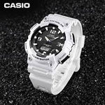 RELOJ CASIO CORREA GOMA BLANCA ESFERA NEGRA