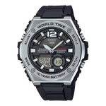 Reloj Casio negro y plateado con correa de goma