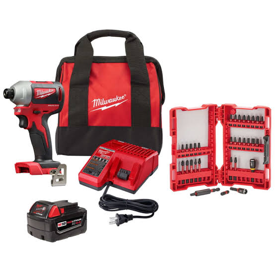 kit de taladro de impacto milwaukee con cargador y bateria  2850-21xc